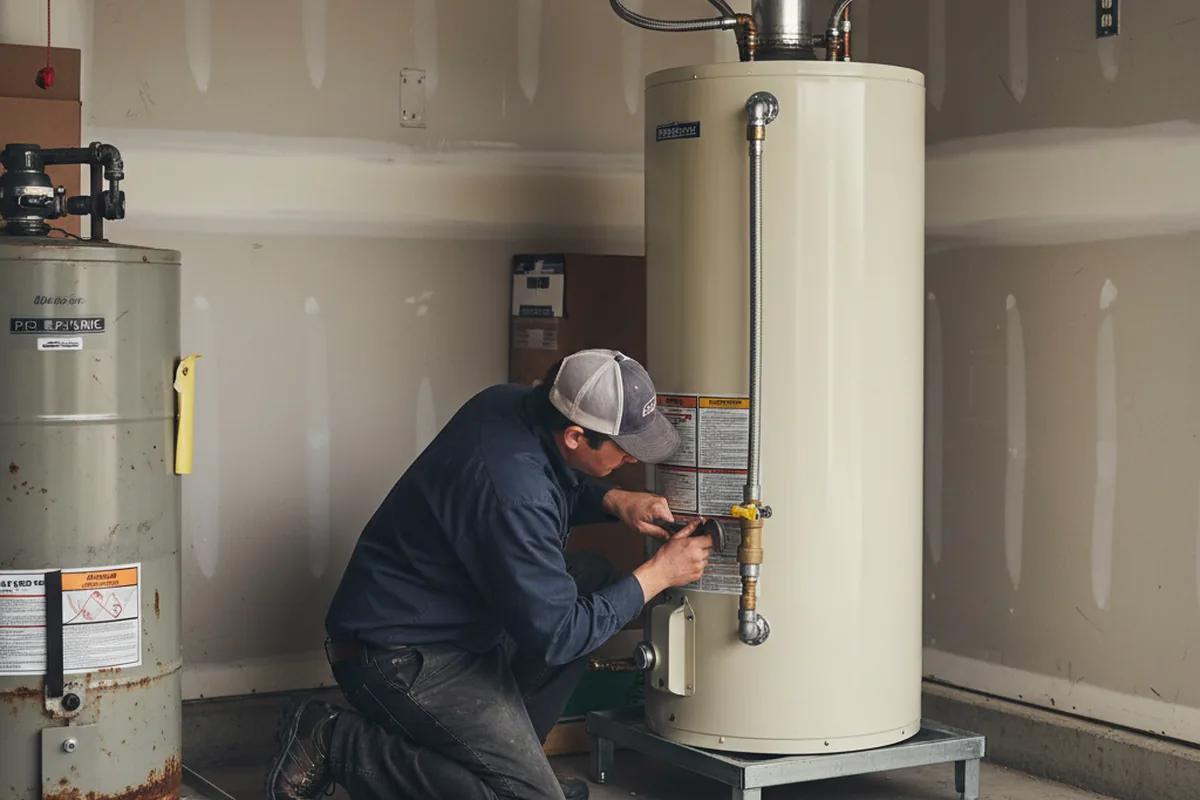 Water heater and shutoff valve replacement in Westland